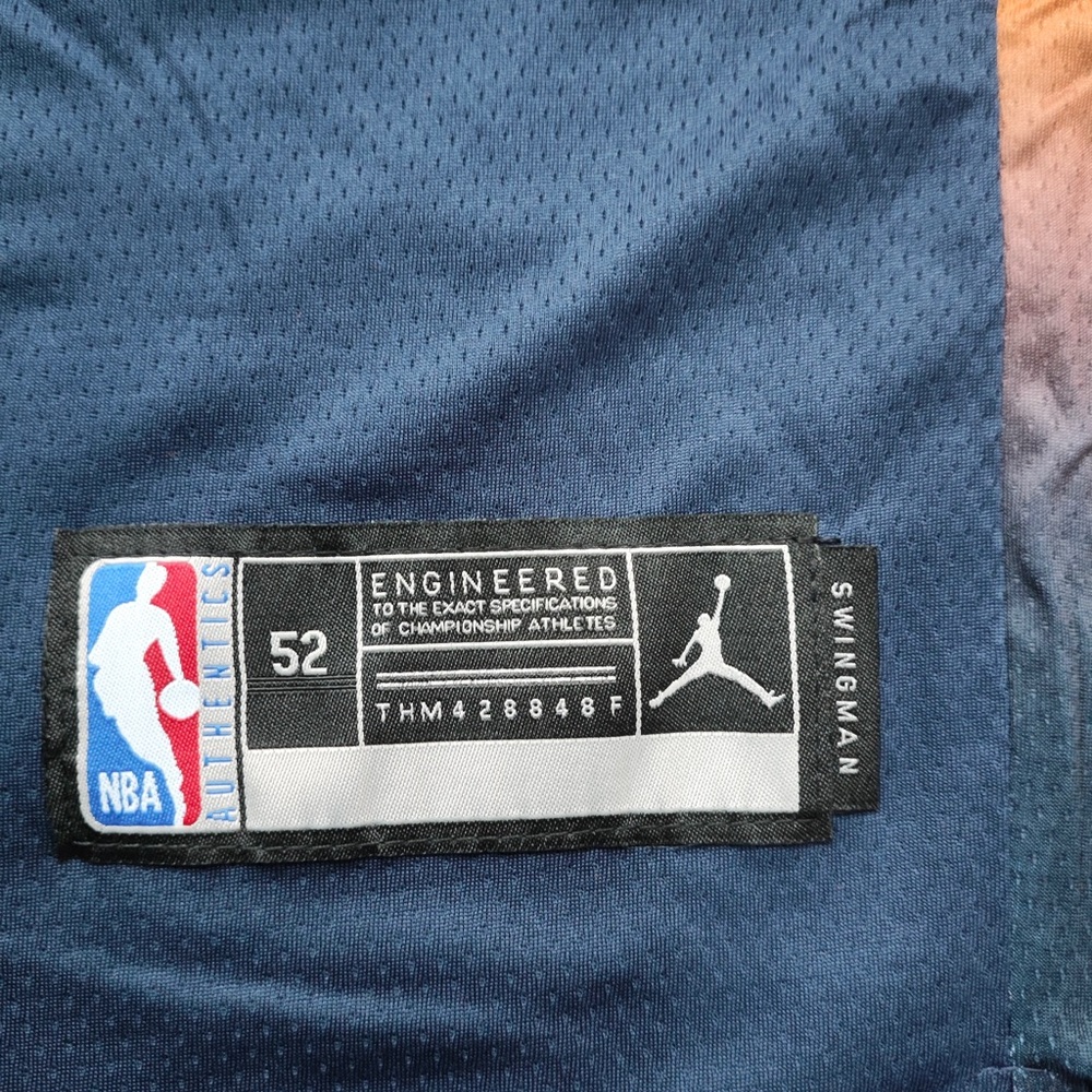 NBA New York Knicks Navy Blue and Orange #11 Jersey - Jordan Brand - Picture 5 of 6